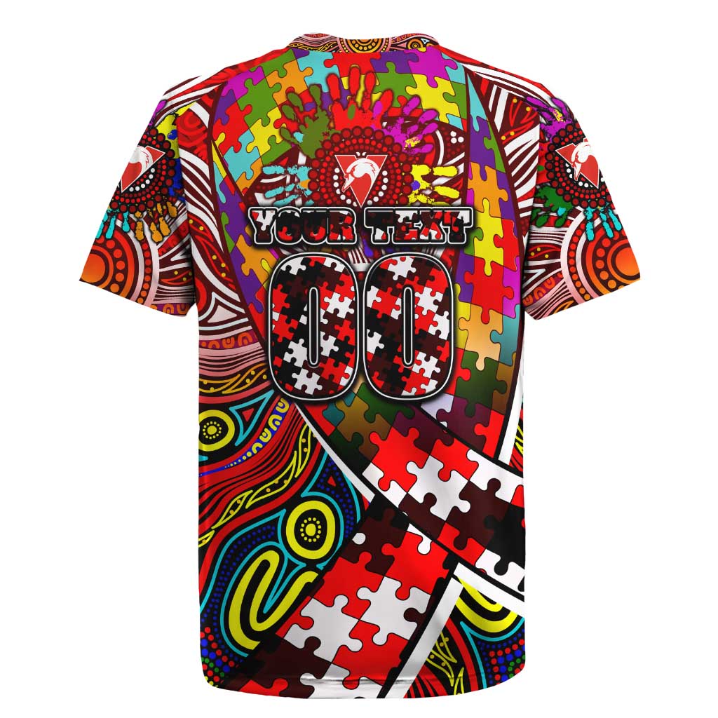 Autism Awareness Australia Sydney Swans Rugby Jersey Aboriginal Indigenous Art