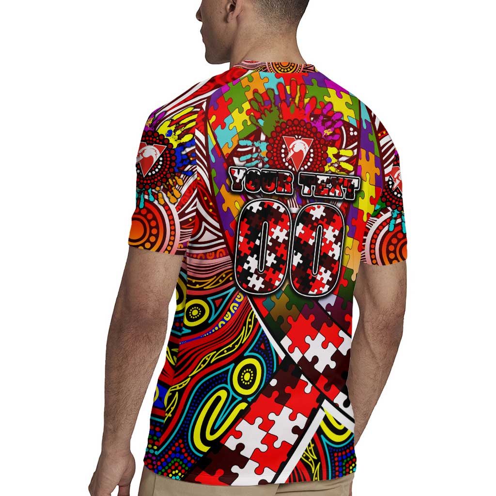 Autism Awareness Australia Sydney Swans Rugby Jersey Aboriginal Indigenous Art