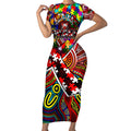 Autism Awareness Australia Sydney Swans Short Sleeve Bodycon Dress Aboriginal Indigenous Art