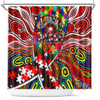 Autism Awareness Australia Sydney Swans Shower Curtain Aboriginal Indigenous Art