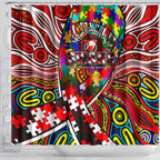 Autism Awareness Australia Sydney Swans Shower Curtain Aboriginal Indigenous Art