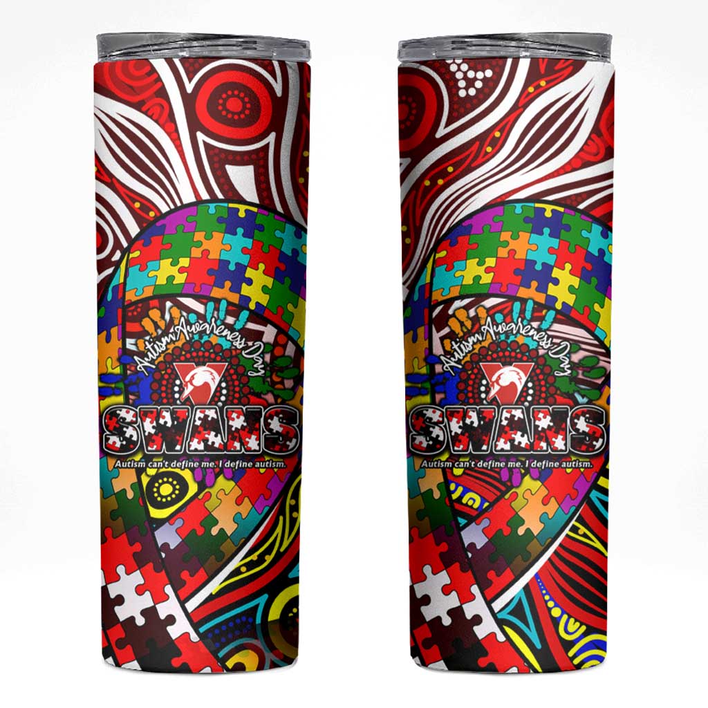 Autism Awareness Australia Sydney Swans Skinny Tumbler Aboriginal Indigenous Art