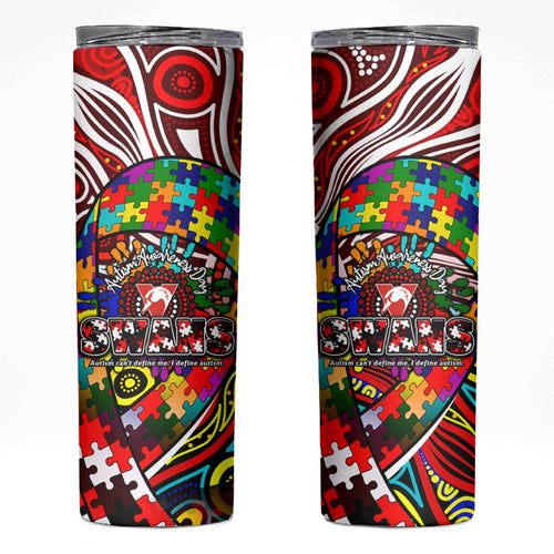 Autism Awareness Australia Sydney Swans Skinny Tumbler Aboriginal Indigenous Art