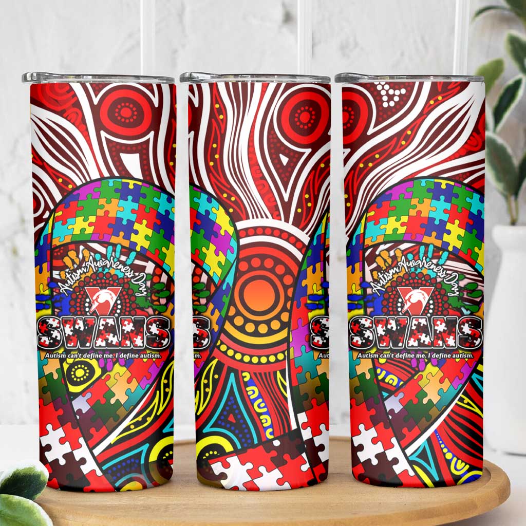 Autism Awareness Australia Sydney Swans Skinny Tumbler Aboriginal Indigenous Art