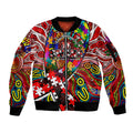 Autism Awareness Australia Sydney Swans Sleeve Zip Bomber Jacket Aboriginal Indigenous Art