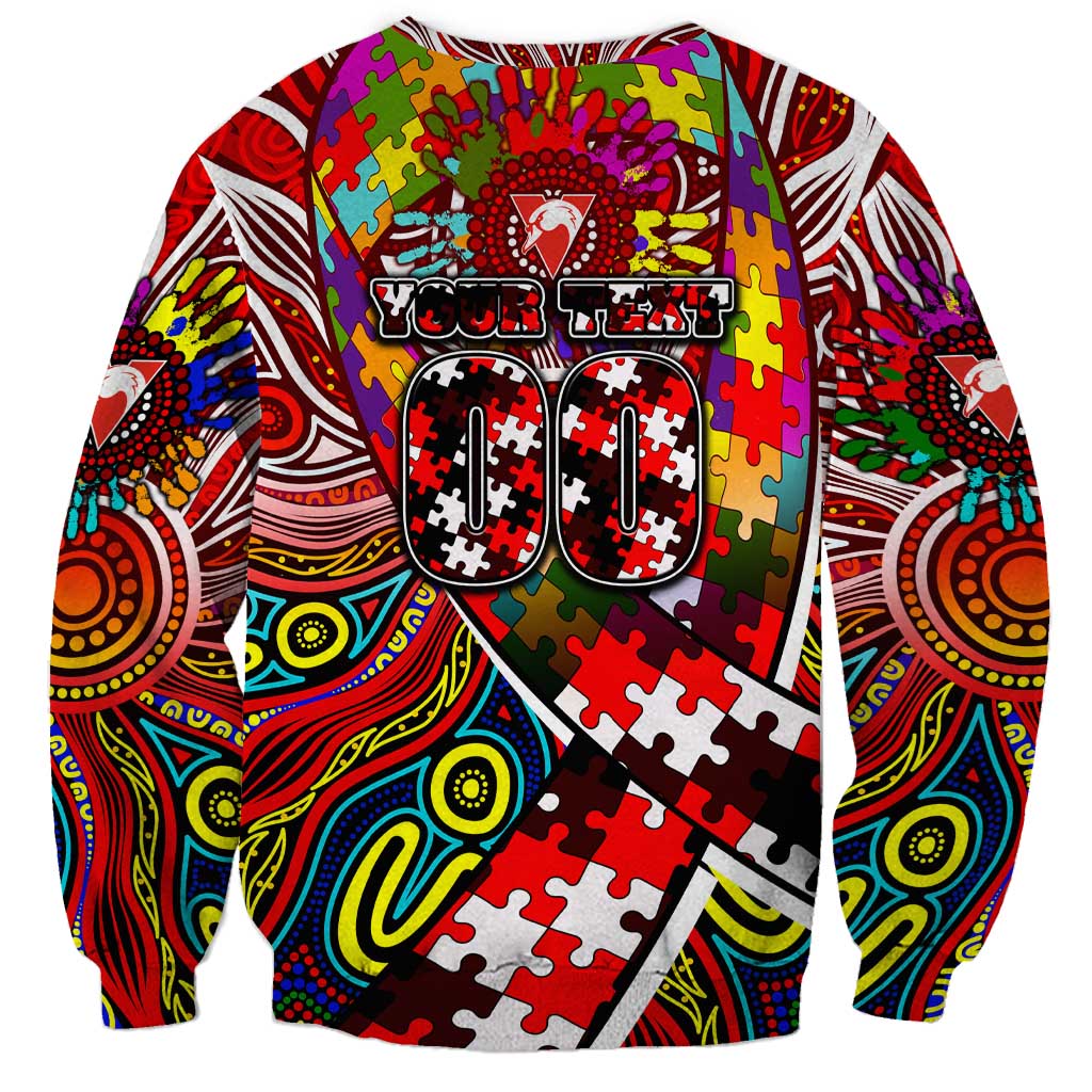 Autism Awareness Australia Sydney Swans Sweatshirt Aboriginal Indigenous Art