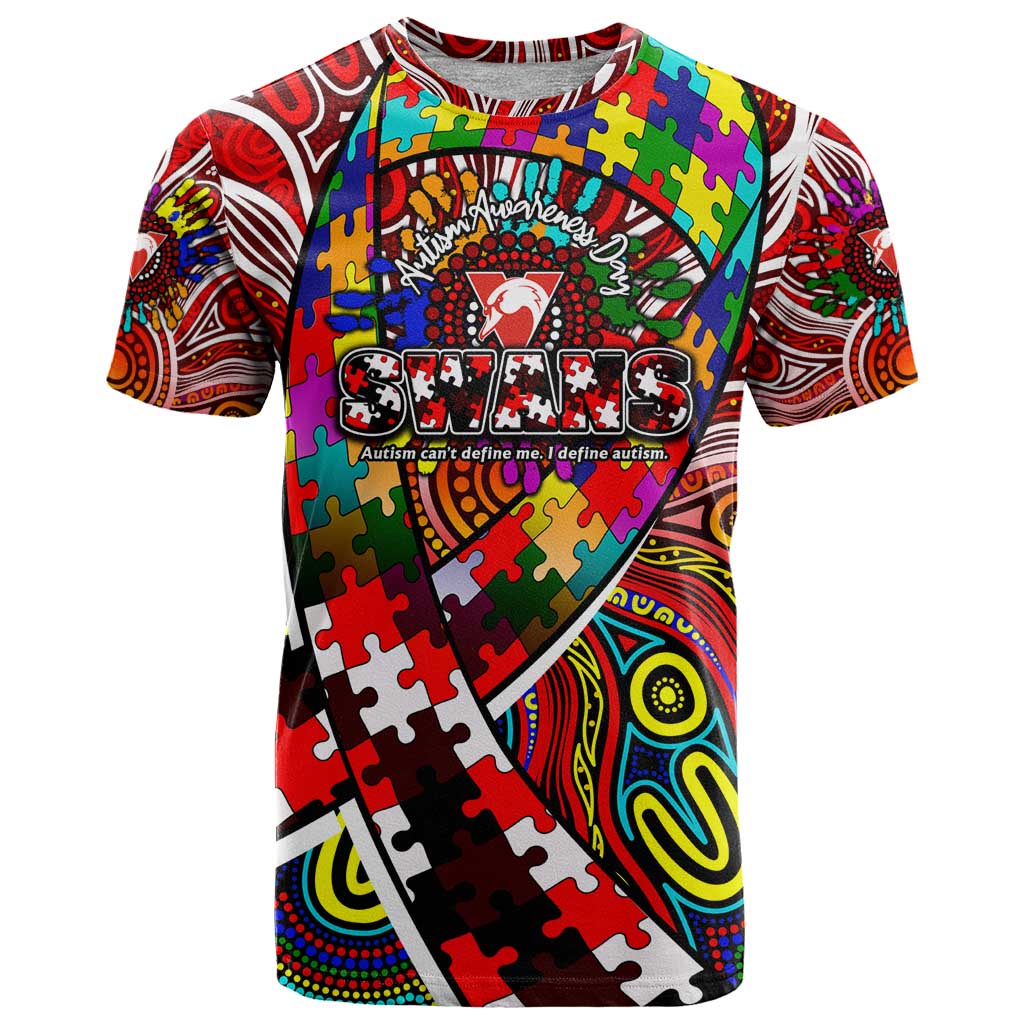 Autism Awareness Australia Sydney Swans T Shirt Aboriginal Indigenous Art