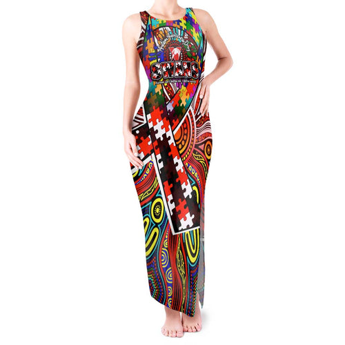 Autism Awareness Australia Sydney Swans Tank Maxi Dress Aboriginal Indigenous Art
