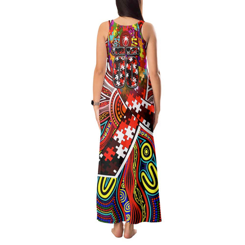 Autism Awareness Australia Sydney Swans Tank Maxi Dress Aboriginal Indigenous Art