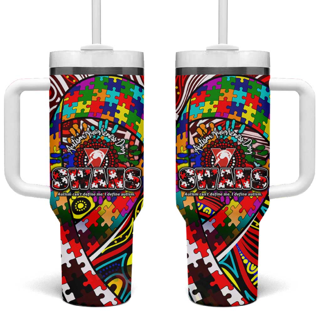 Autism Awareness Australia Sydney Swans Tumbler With Handle Aboriginal Indigenous Art