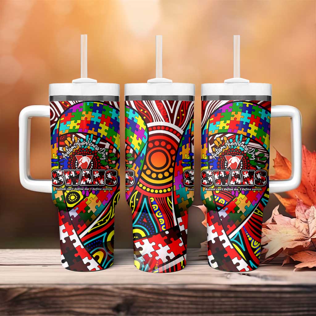 Autism Awareness Australia Sydney Swans Tumbler With Handle Aboriginal Indigenous Art