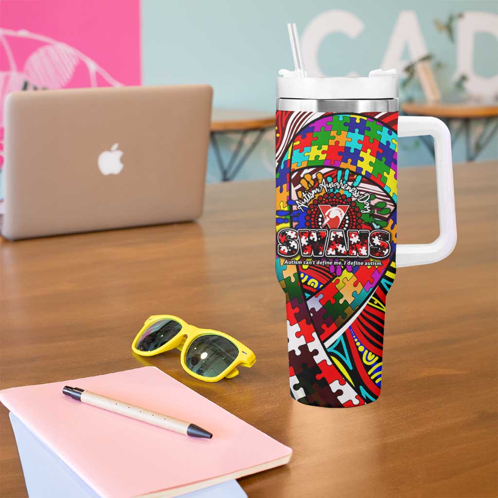 Autism Awareness Australia Sydney Swans Tumbler With Handle Aboriginal Indigenous Art