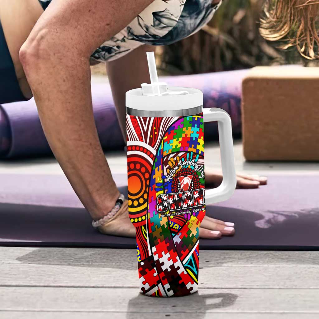Autism Awareness Australia Sydney Swans Tumbler With Handle Aboriginal Indigenous Art