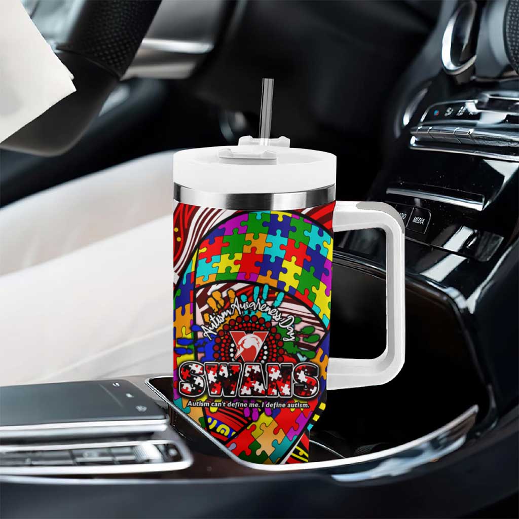 Autism Awareness Australia Sydney Swans Tumbler With Handle Aboriginal Indigenous Art