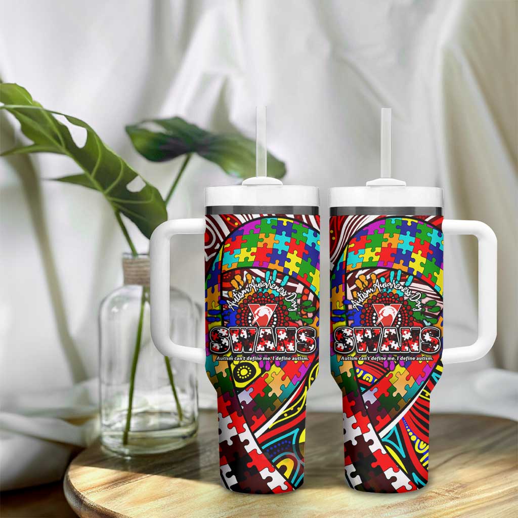 Autism Awareness Australia Sydney Swans Tumbler With Handle Aboriginal Indigenous Art