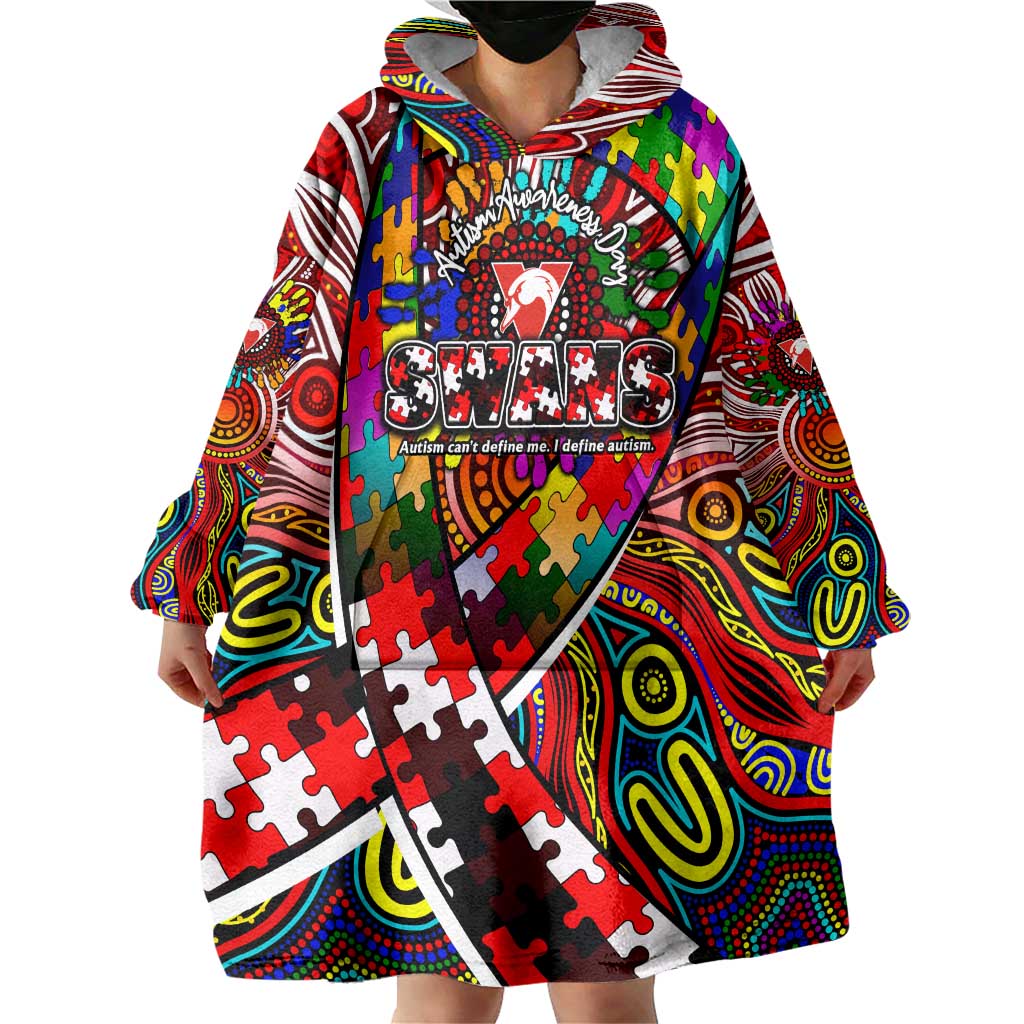 Autism Awareness Australia Sydney Swans Wearable Blanket Hoodie Aboriginal Indigenous Art