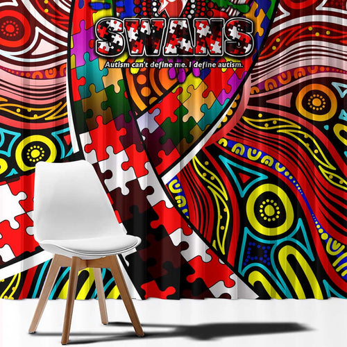 Autism Awareness Australia Sydney Swans Window Curtain Aboriginal Indigenous Art