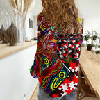 Autism Awareness Australia Sydney Swans Women Casual Shirt Aboriginal Indigenous Art