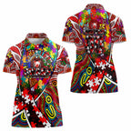 Autism Awareness Australia Sydney Swans Women Polo Shirt Aboriginal Indigenous Art