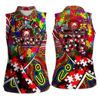 Autism Awareness Australia Sydney Swans Women Sleeveless Polo Shirt Aboriginal Indigenous Art