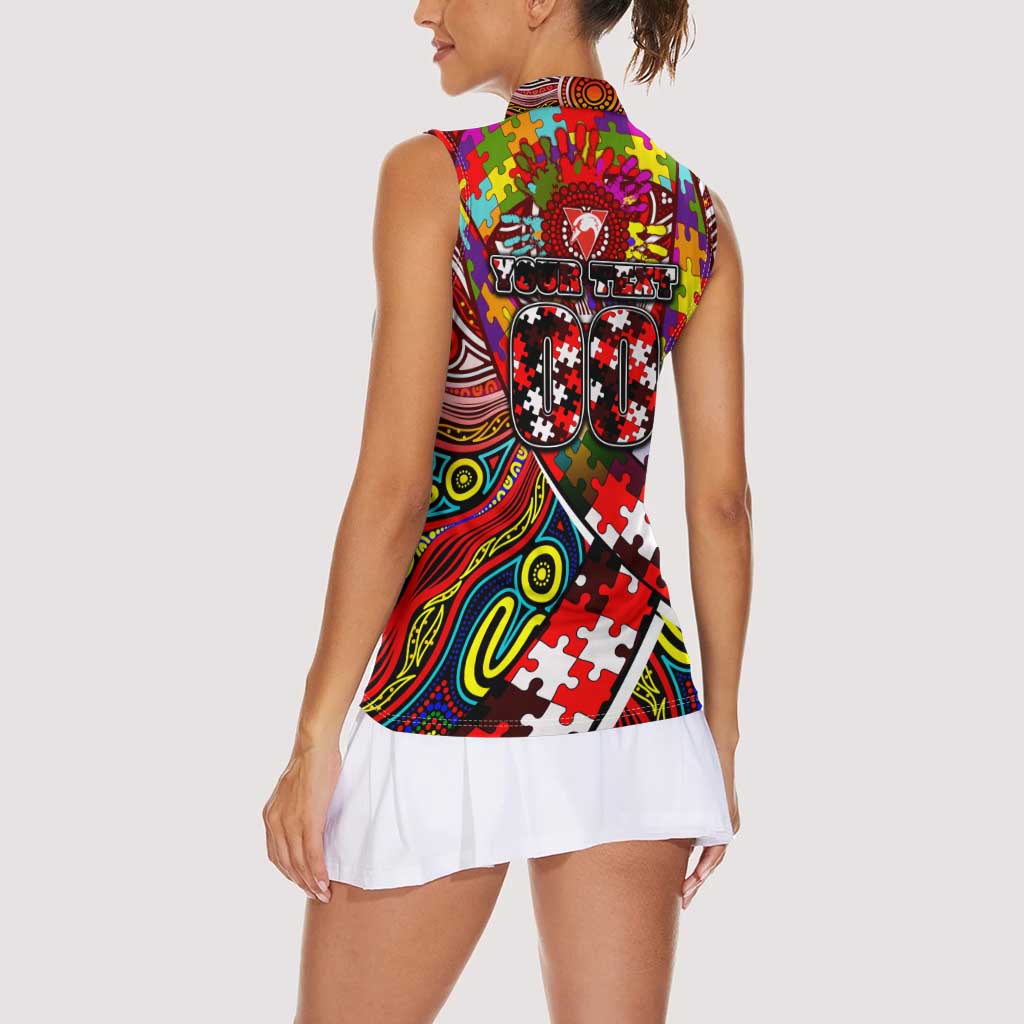 Autism Awareness Australia Sydney Swans Women Sleeveless Polo Shirt Aboriginal Indigenous Art