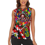 Autism Awareness Australia Sydney Swans Women Sleeveless Polo Shirt Aboriginal Indigenous Art