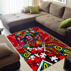 Autism Awareness Australia St Kilda Saints Area Rug Aboriginal Indigenous Art