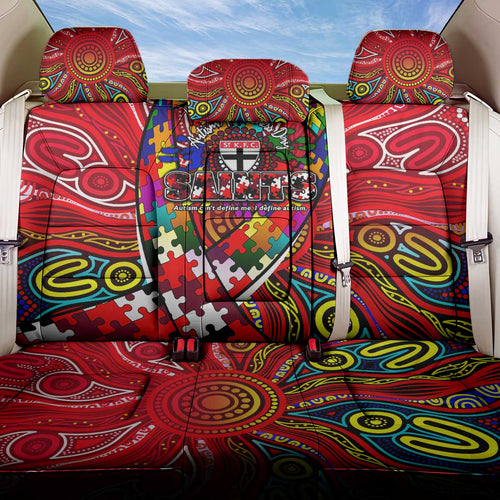 Autism Awareness Australia St Kilda Saints Back Car Seat Cover Aboriginal Indigenous Art