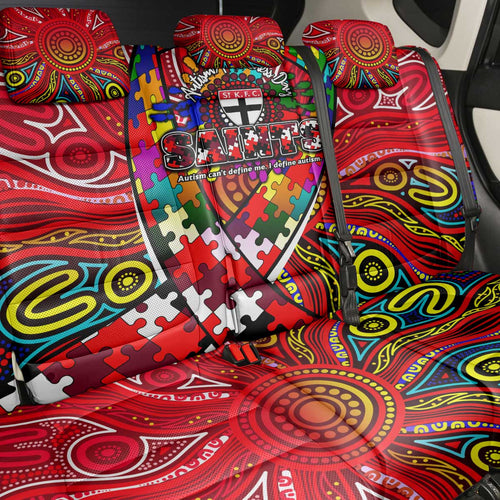 Autism Awareness Australia St Kilda Saints Back Car Seat Cover Aboriginal Indigenous Art