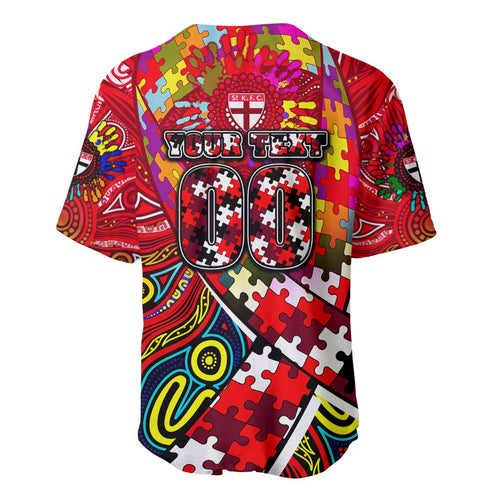 Autism Awareness Australia St Kilda Saints Baseball Jersey Aboriginal Indigenous Art