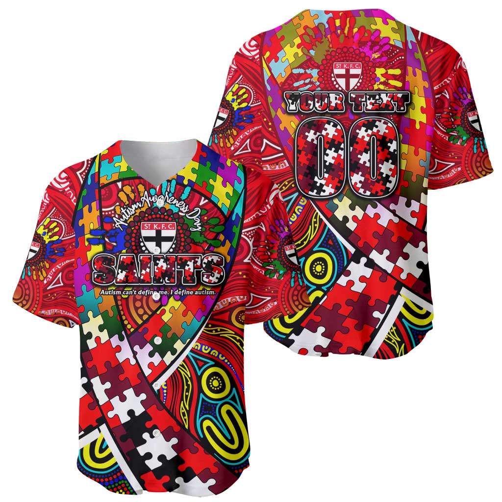 Autism Awareness Australia St Kilda Saints Baseball Jersey Aboriginal Indigenous Art