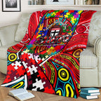 Autism Awareness Australia St Kilda Saints Blanket Aboriginal Indigenous Art