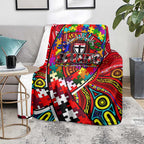 Autism Awareness Australia St Kilda Saints Blanket Aboriginal Indigenous Art