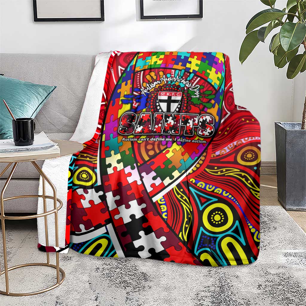 Autism Awareness Australia St Kilda Saints Blanket Aboriginal Indigenous Art