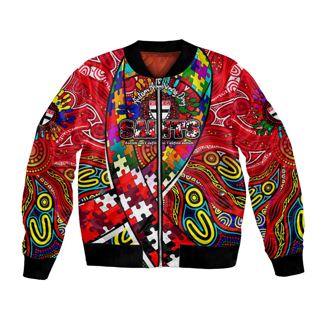 Autism Awareness Australia St Kilda Saints Bomber Jacket Aboriginal Indigenous Art