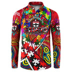 Autism Awareness Australia St Kilda Saints Button Sweatshirt Aboriginal Indigenous Art
