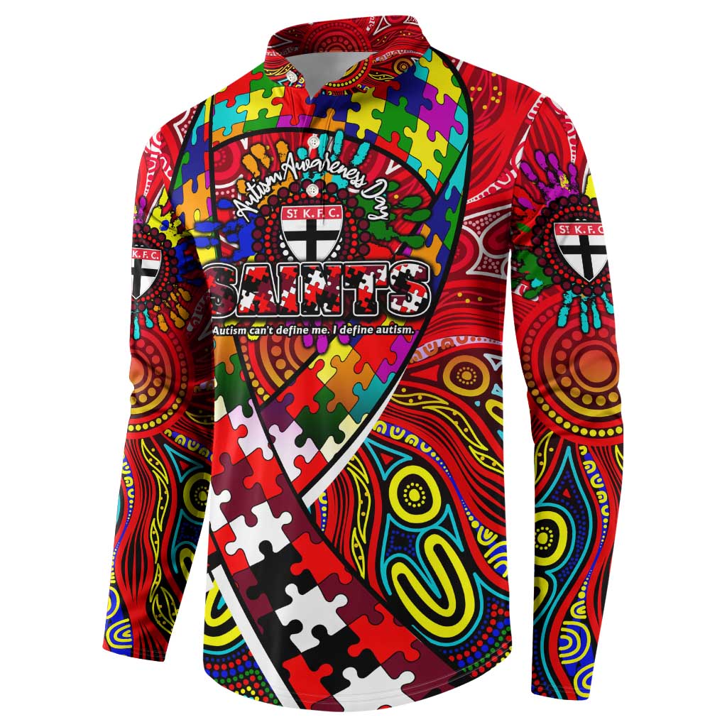 Autism Awareness Australia St Kilda Saints Button Sweatshirt Aboriginal Indigenous Art