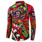 Autism Awareness Australia St Kilda Saints Button Sweatshirt Aboriginal Indigenous Art
