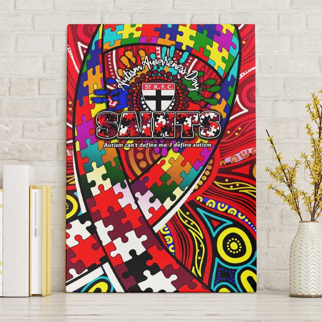 Autism Awareness Australia St Kilda Saints Canvas Wall Art Aboriginal Indigenous Art