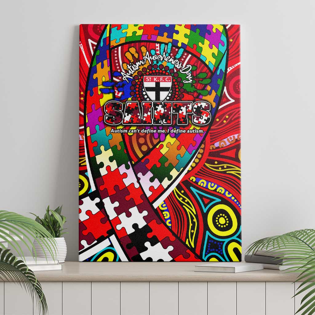 Autism Awareness Australia St Kilda Saints Canvas Wall Art Aboriginal Indigenous Art