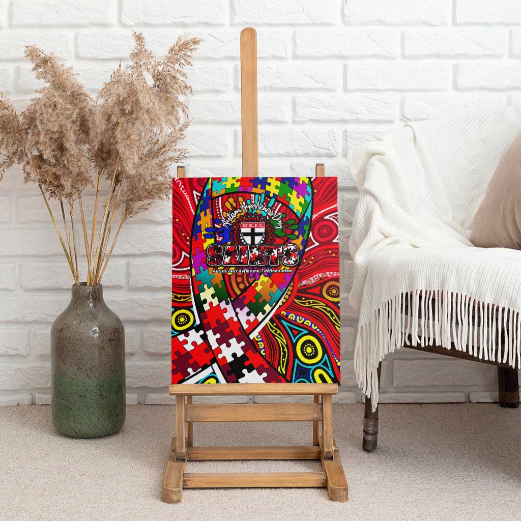 Autism Awareness Australia St Kilda Saints Canvas Wall Art Aboriginal Indigenous Art