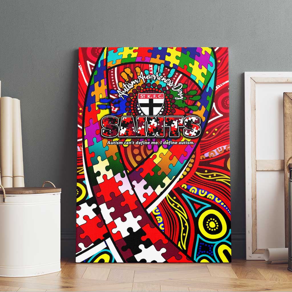Autism Awareness Australia St Kilda Saints Canvas Wall Art Aboriginal Indigenous Art