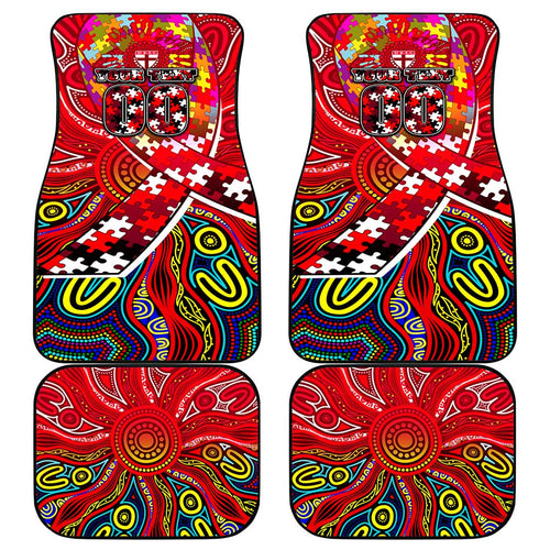 Autism Awareness Australia St Kilda Saints Car Mats Aboriginal Indigenous Art