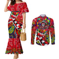 Autism Awareness Australia St Kilda Saints Couples Matching Mermaid Dress and Long Sleeve Button Shirt Aboriginal Indigenous Art