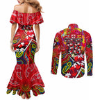 Autism Awareness Australia St Kilda Saints Couples Matching Mermaid Dress and Long Sleeve Button Shirt Aboriginal Indigenous Art