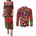 Autism Awareness Australia St Kilda Saints Couples Matching Puletasi and Long Sleeve Button Shirt Aboriginal Indigenous Art