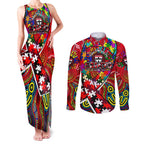 Autism Awareness Australia St Kilda Saints Couples Matching Tank Maxi Dress and Long Sleeve Button Shirt Aboriginal Indigenous Art
