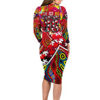 Autism Awareness Australia St Kilda Saints Family Matching Long Sleeve Bodycon Dress and Hawaiian Shirt Aboriginal Indigenous Art