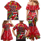 Autism Awareness Australia St Kilda Saints Family Matching Mermaid Dress and Hawaiian Shirt Aboriginal Indigenous Art