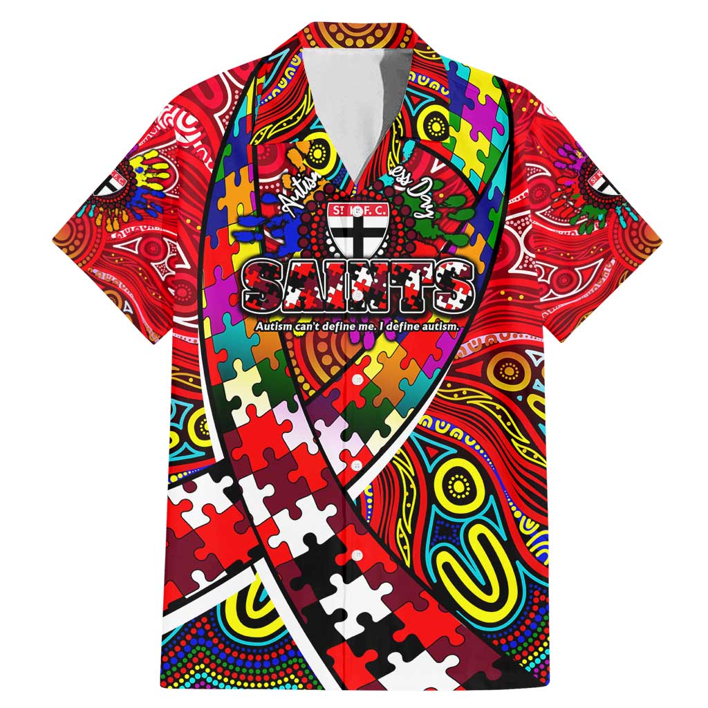 Autism Awareness Australia St Kilda Saints Family Matching Mermaid Dress and Hawaiian Shirt Aboriginal Indigenous Art